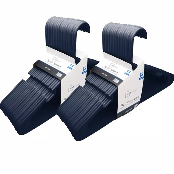 Mainstays Clothing Hangers 18 Pack, Durable Plastic Blue Sapphire 2 Packs - Picture 1 of 3
